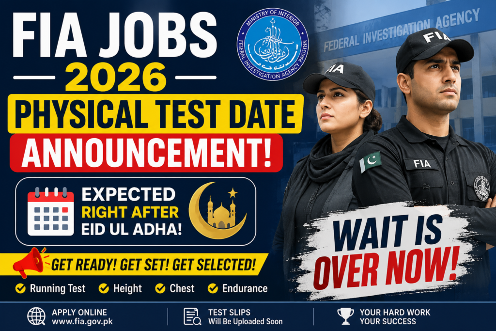 FIA Jobs 2026 Physical Test