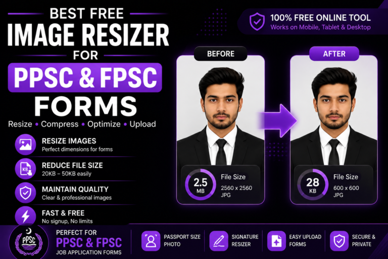 Free Image Resizer for PPSC and FPSC Forms