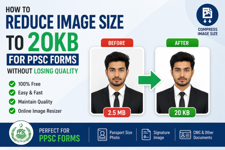 Reduce Image Size to 20KB for PPSC Forms