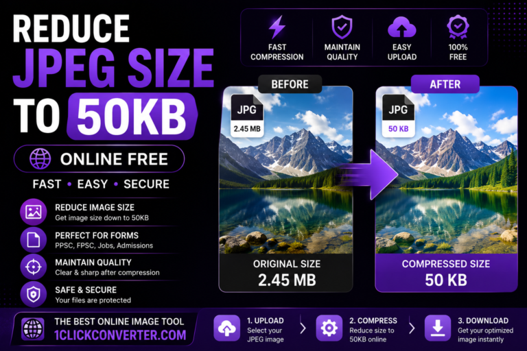 Reduce JPEG Size to 50KB Online Free